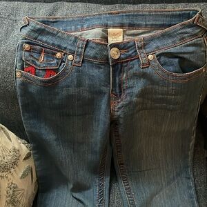 New Unique, red pocket true religion jeans 1 dark blue true religion jeans.